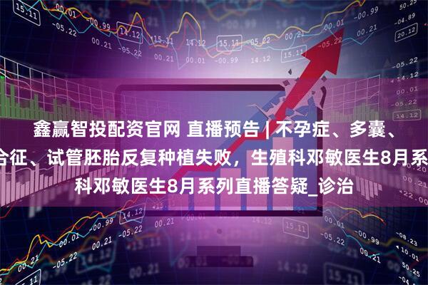 鑫赢智投配资官网 直播预告 | 不孕症、多囊、卵巢过度刺激综合征、试管胚胎反复种植失败，生殖科邓敏医生8月系列直播答疑_诊治